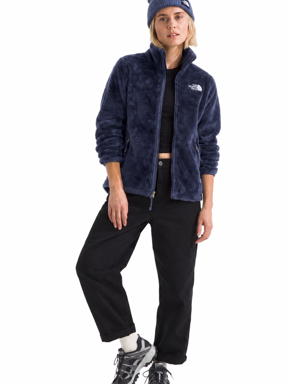 The North Face Osito Jacket Navy Blue High-Pile Silken Fleece Women’s Medium